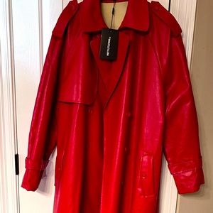 Pretty little things Red Like Leather Trench coat